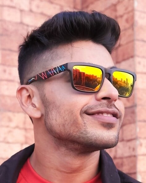 Orange store reflective sunglasses