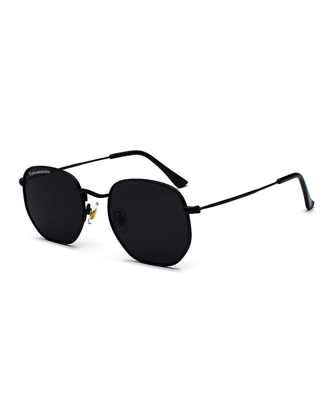 Eyewearlabs Half-Rim Polarized Sporty Sunglasses For Men (Black, OS)