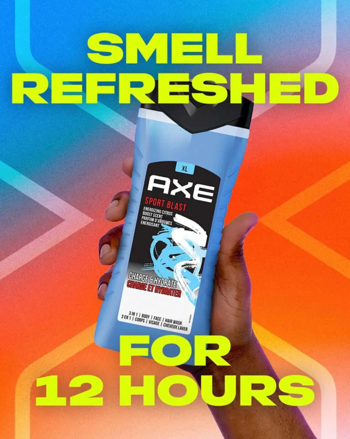 AXE Body Wash Charge and Hydrate Sports Blast Energizing Citrus