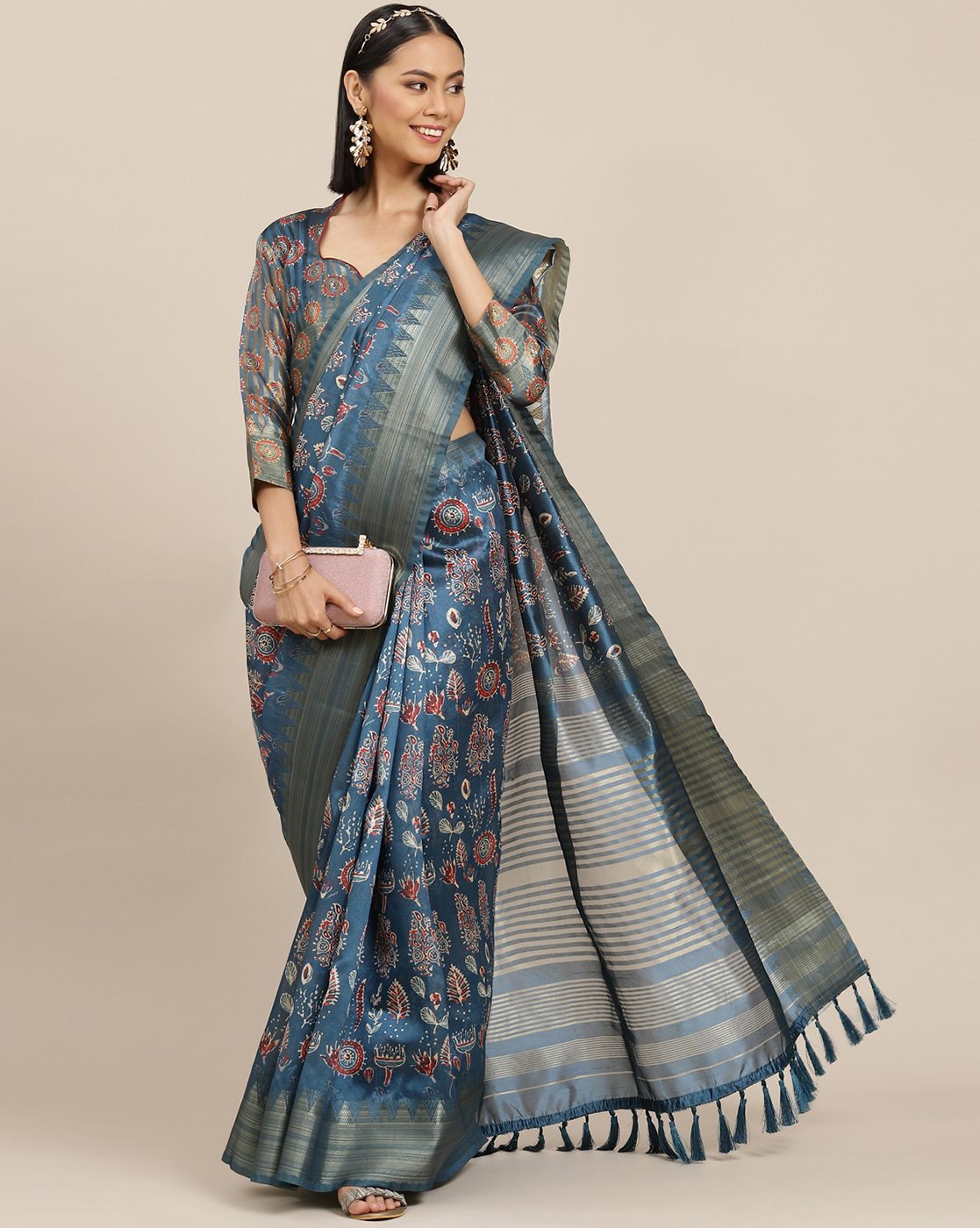 Buy Nude Sarees for Women by Ri-wah Online | Ajio.com