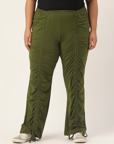Buy Men Khaki Solid Slim Fit Trousers Online - 764321 | Van Heusen