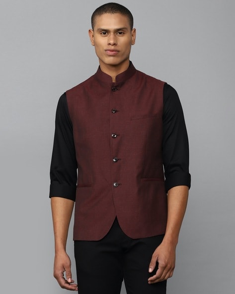 burgundy nehru jacket