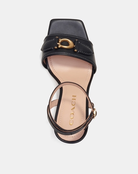 Buy Coach Kyra Leather Sandals Black Color Women AJIO LUXE