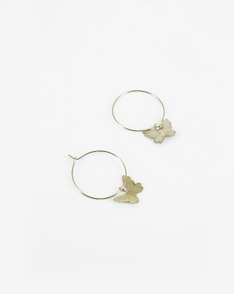 Silver vermeil Gregal blue butterfly Hoop earrings | TOUS