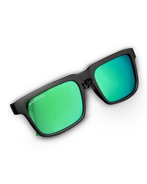 Ray-Ban RB2140 Unisex Wayfarer Square Sunglasses, Green/Grey