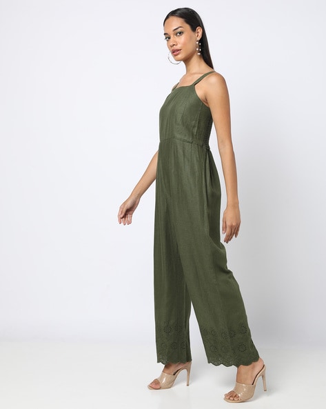 Jdy button sales through linen jumpsuit