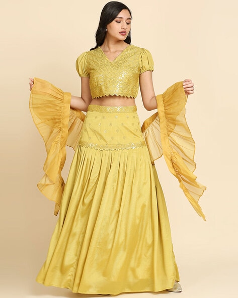 Yellow Lehenga Choli | Buy Yellow Lehenga Choli Online in India