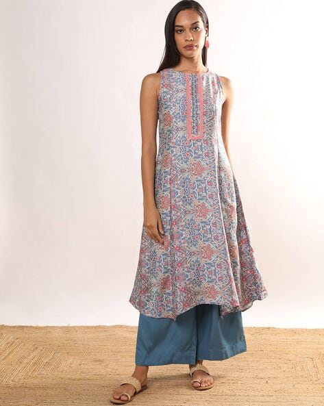Floral Print Kurta & Palazzo Suit Set Price in India