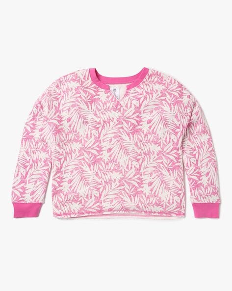 Gap Kids Leaf Print Crew-Neck Sweatshirt