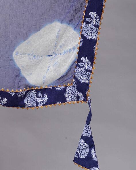 Floral Print Flared Kurta with Pants & Dupatta