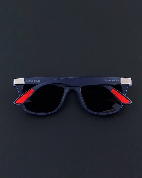 Eyewearlabs Polarized Square Sunglasses with Plastic Frame- Spidey For Men (Navy, OS)