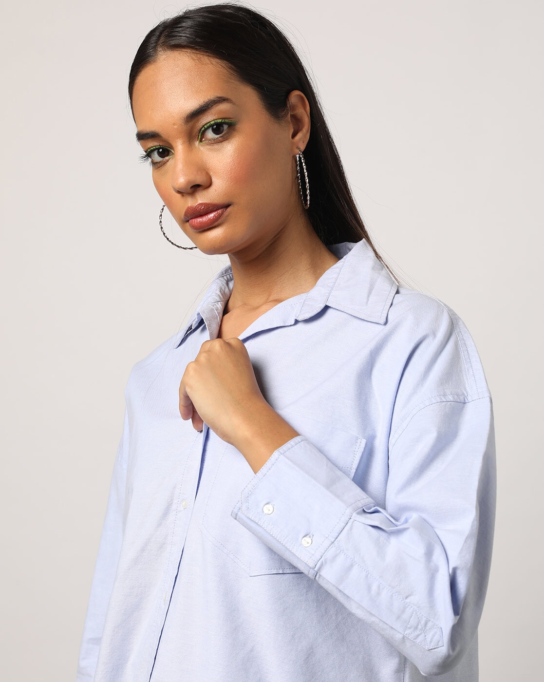 Buy Light Blue Shirts for Women by Outryt Online