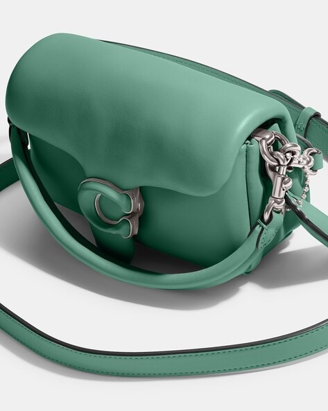 Pillow tabby leather crossbody bag Coach Green in Leather - 30139827