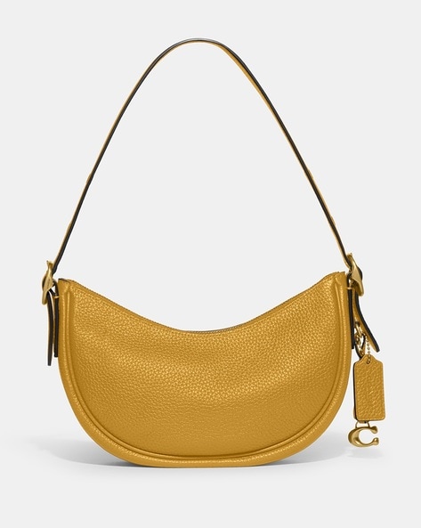 Women's Light Yellow Flap Saddle Bag Square Shoulder Bag