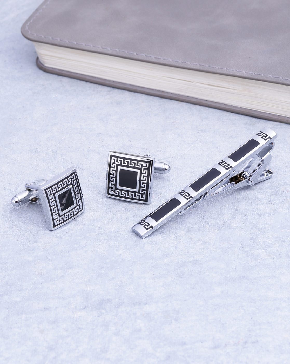 Buy Silver-Toned Cufflinks & Tiepins for Men by Yellow Chimes Online