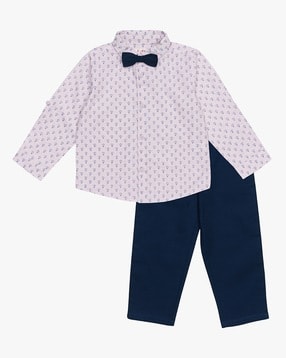 Printed Shirt with Trousers & Bow-image-15