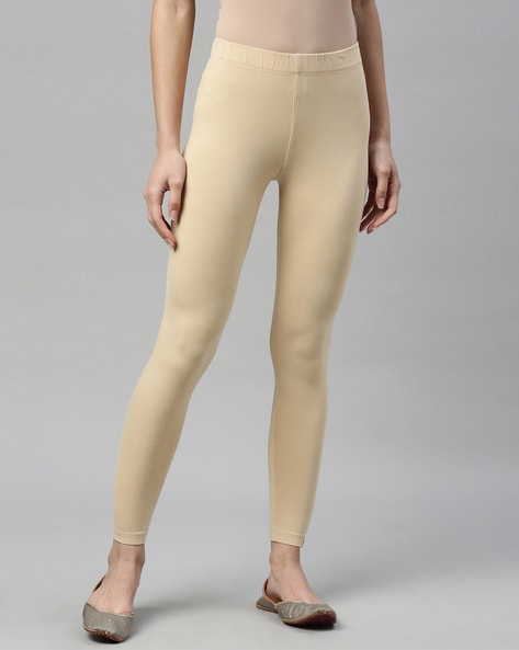 Buy OUTFLITS Ladies Beige Ankle Leggings at Amazon.in