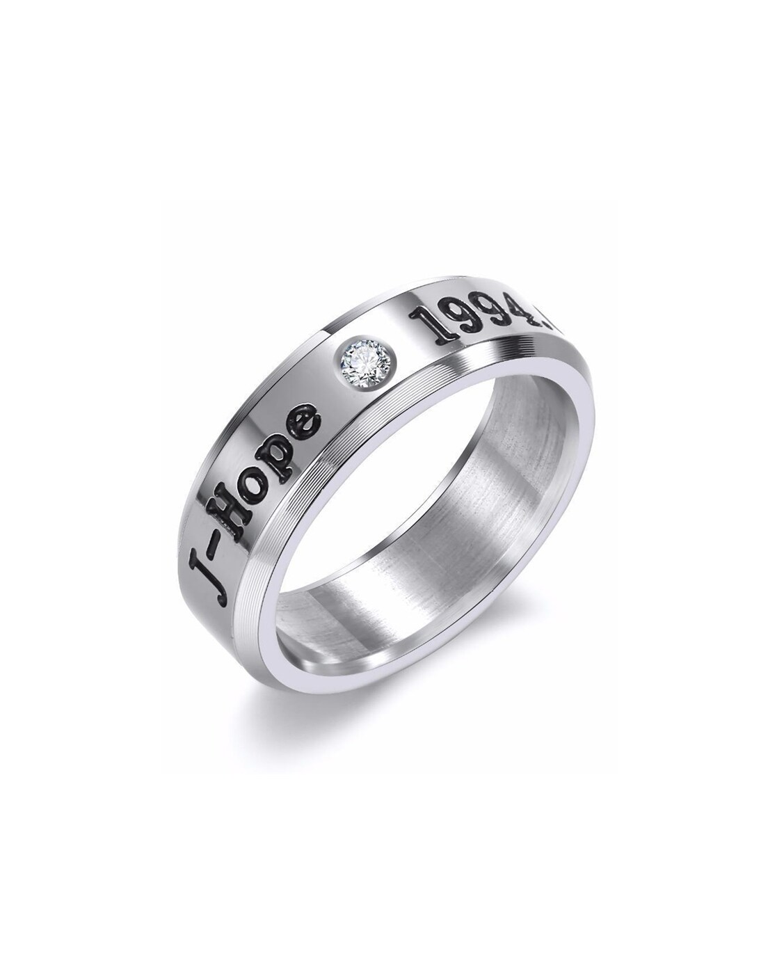 Yellow Chimes Silver-Toned Kpop BTS Bangtan Boys V Name and DOB Band Finger Ring At Nykaa Fashion - Your Online Shopping Store