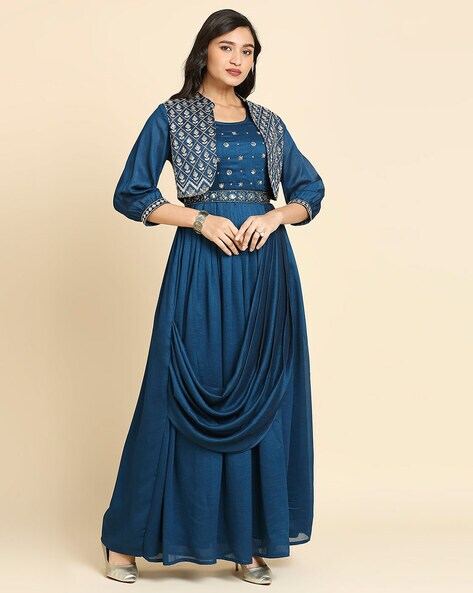 Beautiful Long Jacket. | Long gown design, Fashion inspiration design, Dress  indian style