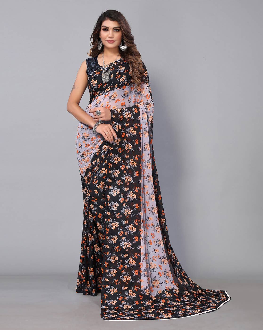 Buy Black Sarees for Women by SHAILY Online