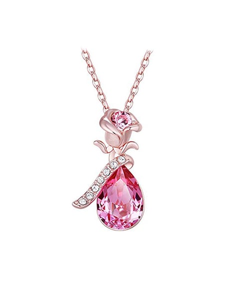 Light Pink Swarovski Crystal Collet Necklace - Small Octagon – Dames a la  Mode