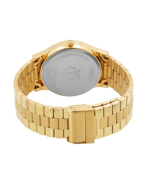 Titan watch golden shop colour price