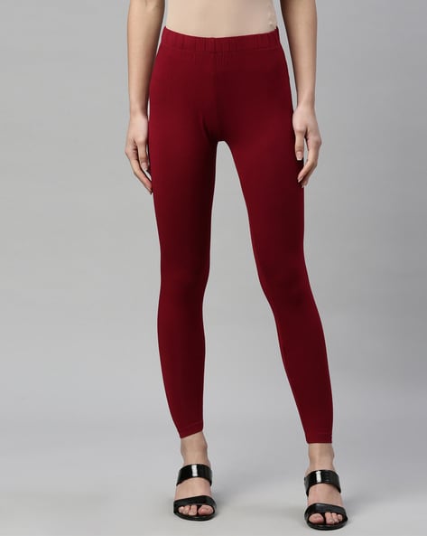 Buy Women Red Rib ACTIVE Crop Top With Tights Online at Sassafras