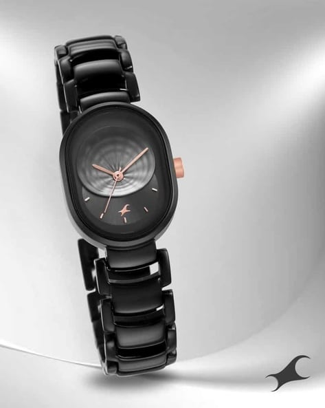 Fastrack ladies watch online black