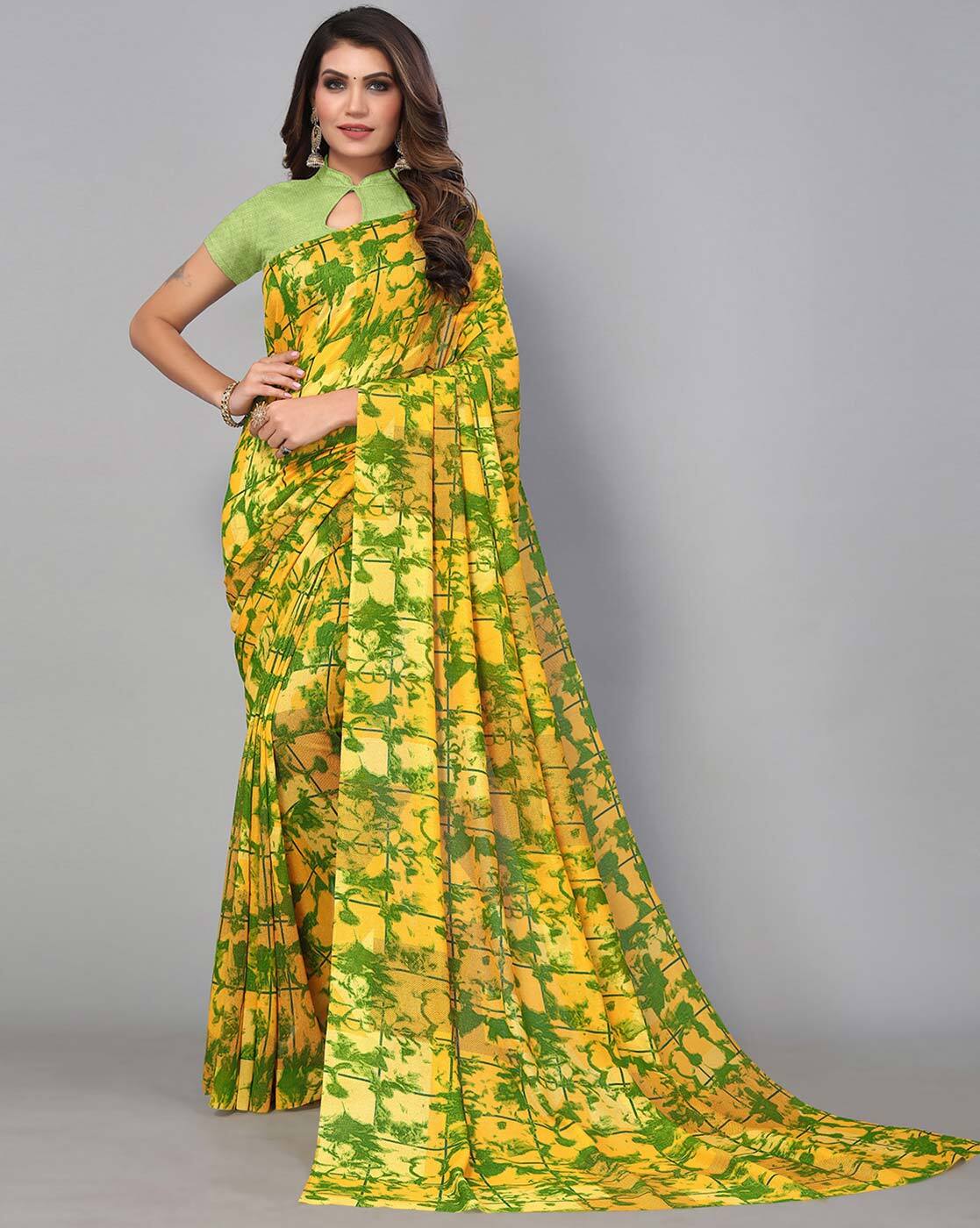 seymore Print Traditional Yellow Printed Party Saree - (SITA-3614) in  Rajahmundry at best price by Suraj Selections - Justdial