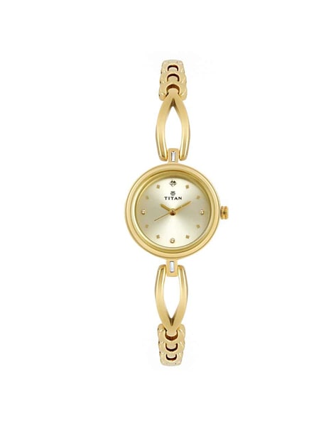 Titan watch golden outlet chain