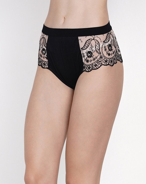 Lace Hipster Panties with Elasticated Waist