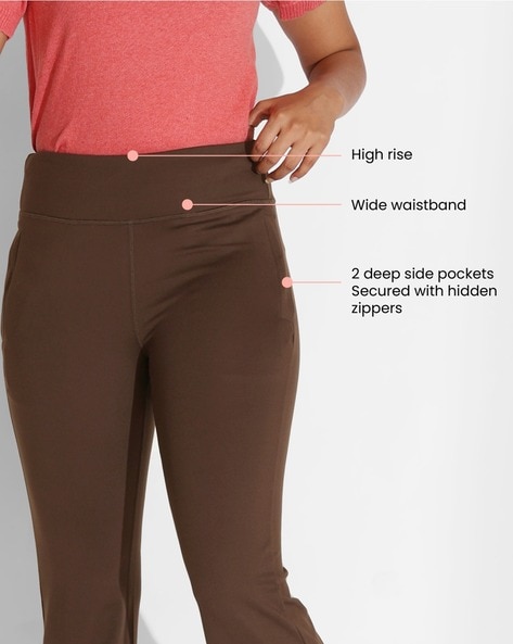 Buy Barkha Brown Trousers & Pants for Women by BLISSCLUB Online