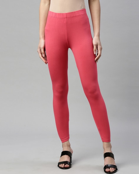 Buy Women's Solid Ankle Length Leggings with Elasticated Waistband Online |  Centrepoint Qatar