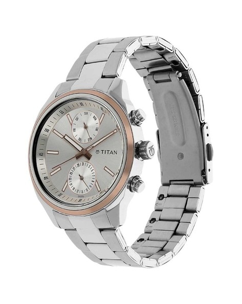 Titan Workwear Men's Chronograph Watch | Quartz, Water Resistant, Stainless  Steel Band