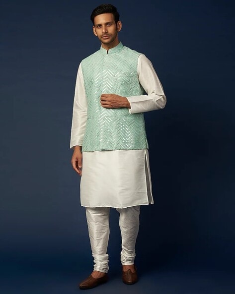 Trending Wedding Outfits for Men Lucknavi Kurta Jacket-gemektower.com.vn