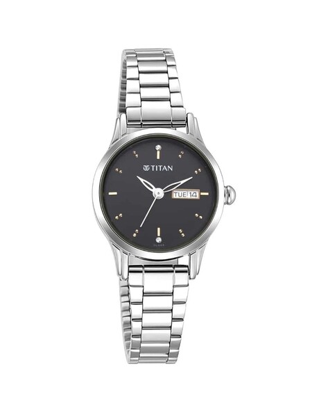 Titan watches for ladies black online metal