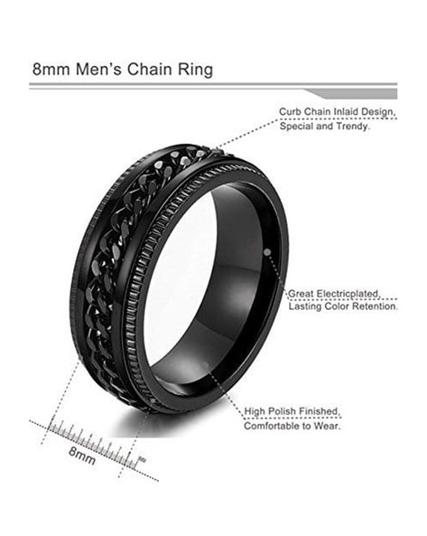 Anxiety Ring for Men Chain Woven Mesh Rings Cool Titanium Stainless Steel  Spinner Ring 8MM Gold/Silver/Black Fidget Rings for Men Male Teen Boys  Masculine Band Jewelry - Walmart.com