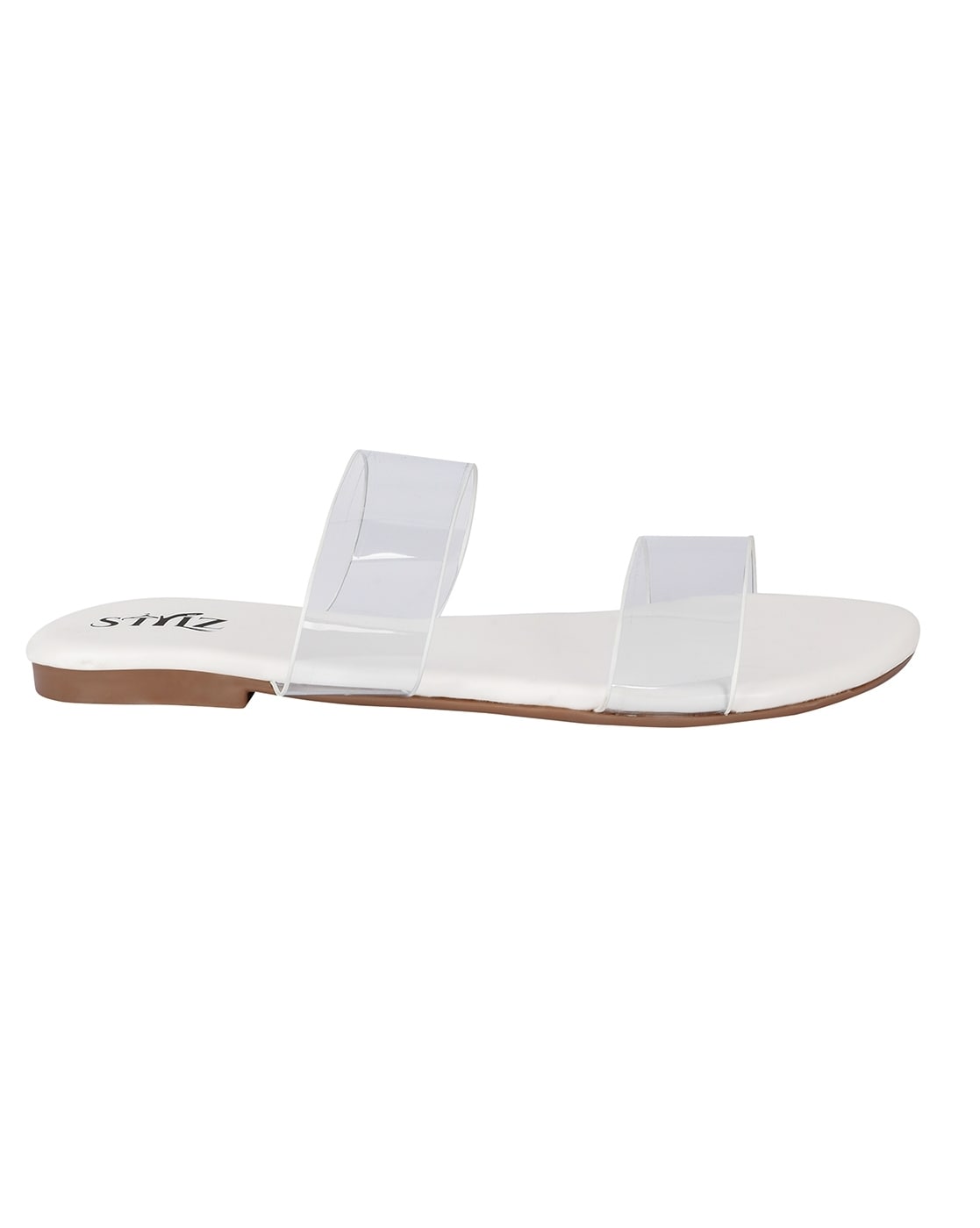 Armey White Leather Strappy Flat Sandal