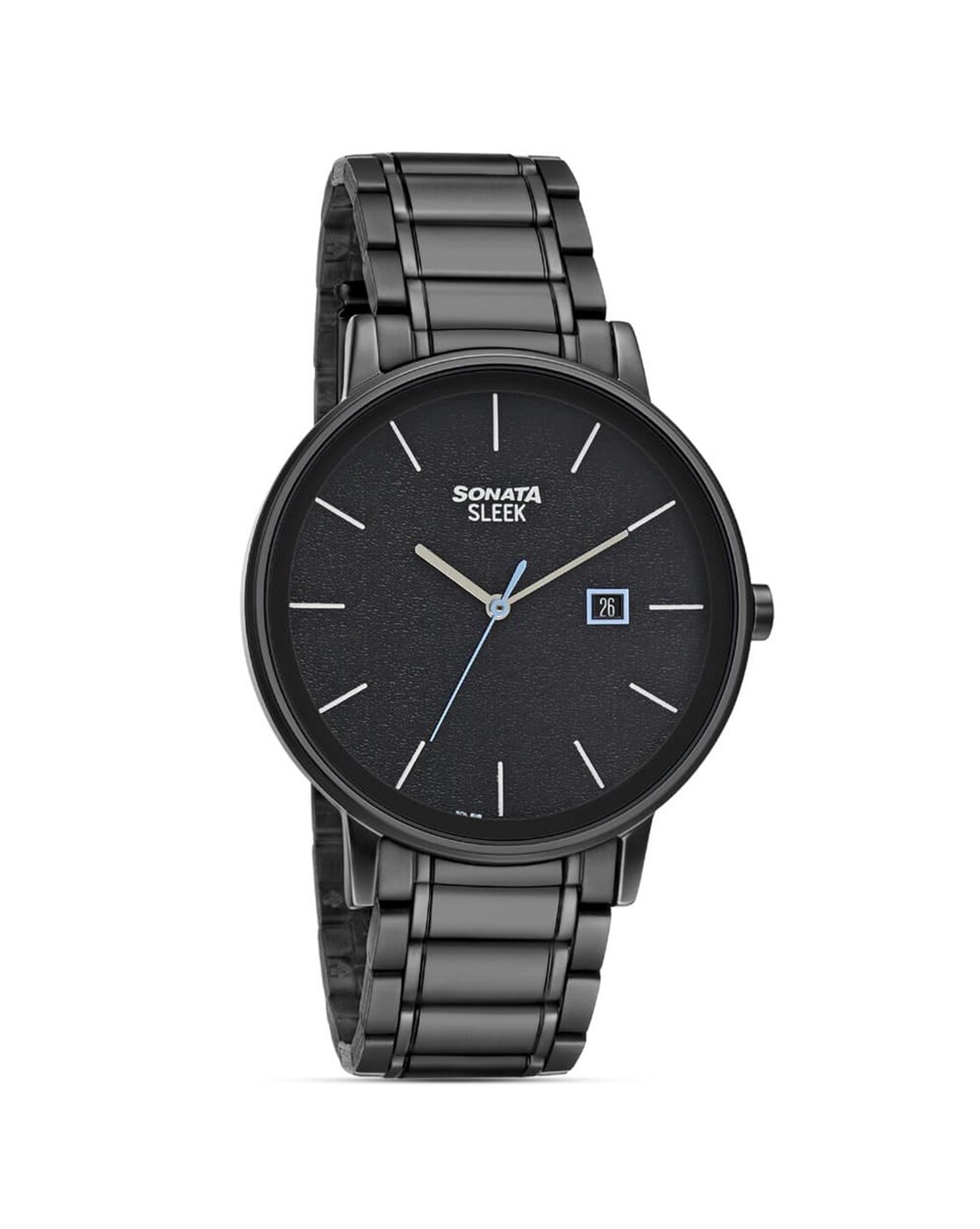 Buy Online Sonata Quartz Analog Black Dial Leather Strap Watch for Men -  np7128nl01 | Titan