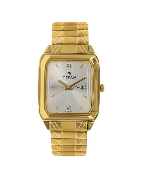 Titan watch golden outlet colour price