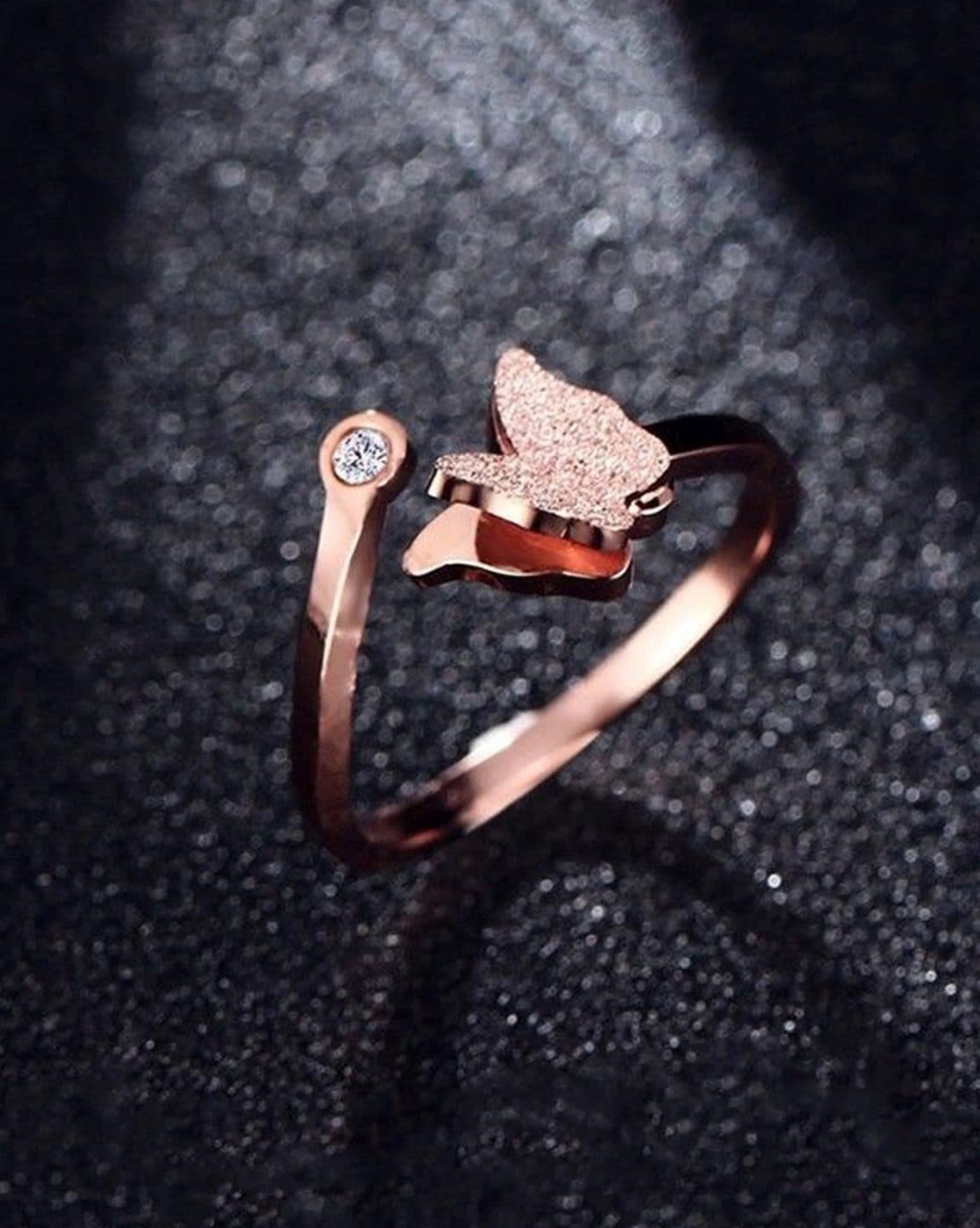 CZ Rose Butterfly Ring - 2 Size – Neshe Fashion Jewelry