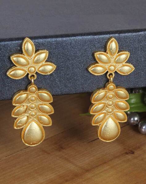 Vintage Matte Gold Swirl Disk Earrings - Found