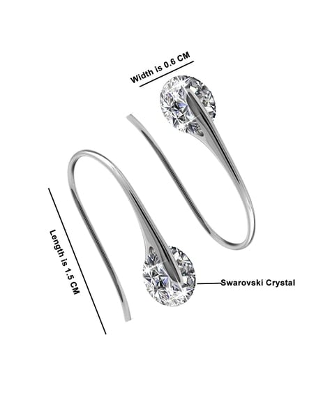 Bella drop earrings, Blue, Rhodium plated | Swarovski