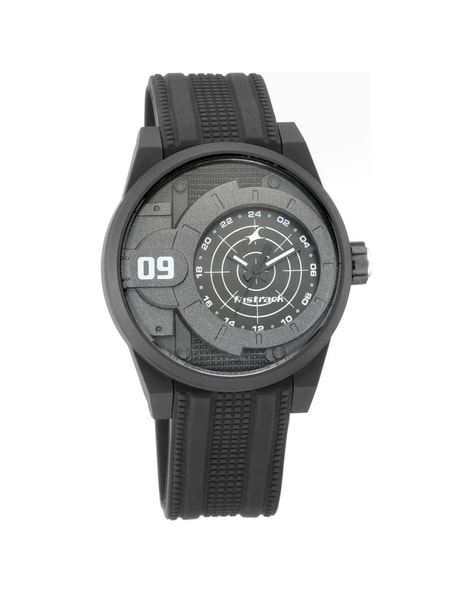 Fastrack black dial silicone strap online watch