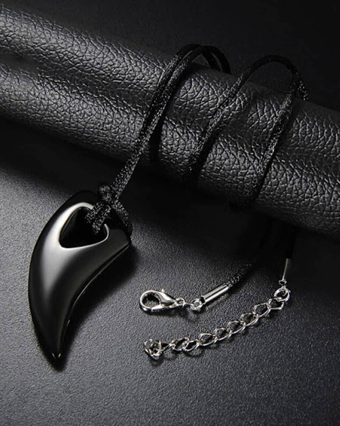 Leather Cord Necklace with Oxidized Retro Large Whale Tail - Wyland  Foundation