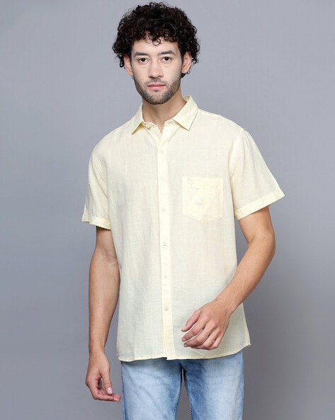 Cantabil Men's Off White Tshirt