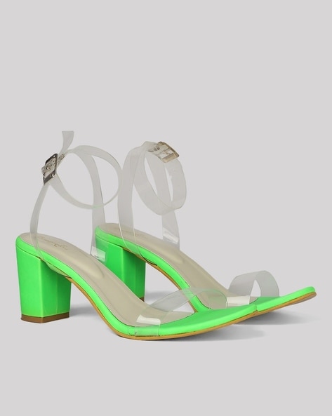 Off-White fluorescent green Zip Tie jelly sandals | Browns