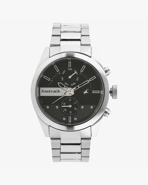 All nighters black sale dial metal strap watch