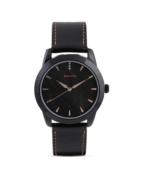 Buy Online Sonata Beyond Gold Quartz Analog Black Dial Metal Strap Watch  for Men - nr77031km04 | Titan