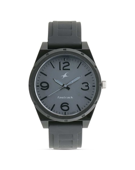 Fastrack black dial 2025 silicone strap watch